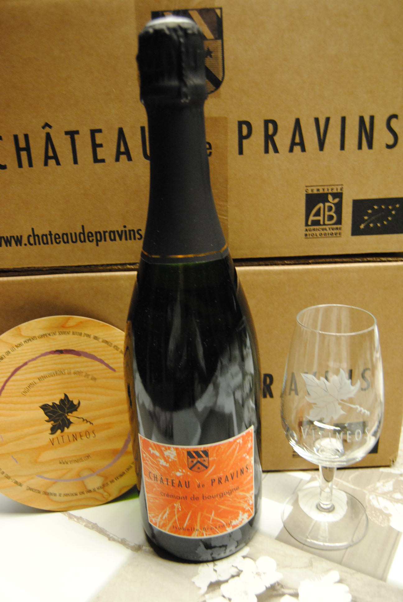 (1001-007) Crémant de Bourgogne 2016 - Blanc Brut Pétillant - Chateau de Pravins (Isabelle Brossard)