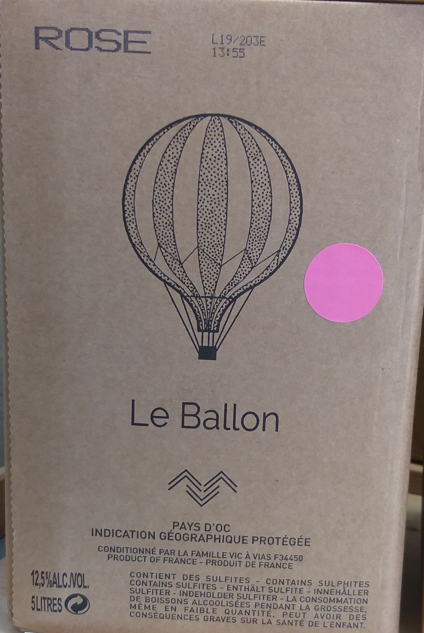 (1026-006) Le Ballon BIB 5l 2020 - Rosé Sec Tranquille - Le Ballon