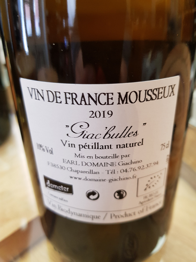 (1065-001) Giac'Bulles 2019 - Blanc Sec Pétillant - Domaine Giachino (David et Frédéric Giachino)