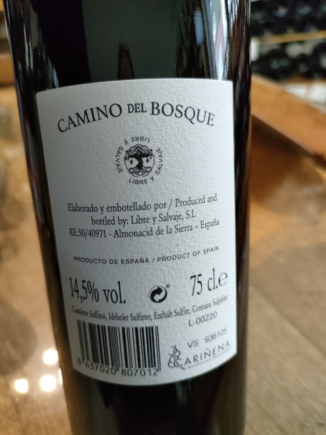 (1083-001) Camino del Bosque 2018 - Rouge Sec Tranquille - Libre y Salvaje