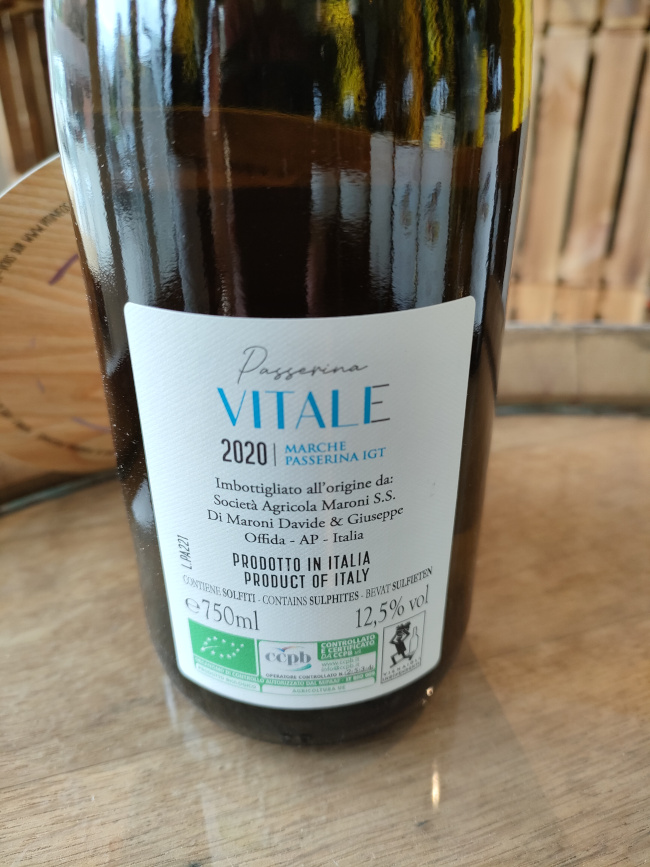 (1093-001) Vitale 2021 - Blanc Sec Tranquille - Agricola Maroni