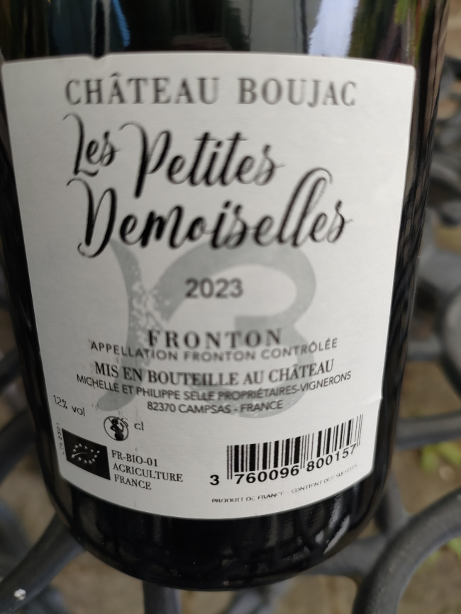 (1128-001) Les Petites Demoiselles 2023 - Rouge Sec Tranquille - Chateau Boujac (Philippe et Michele Selle)
