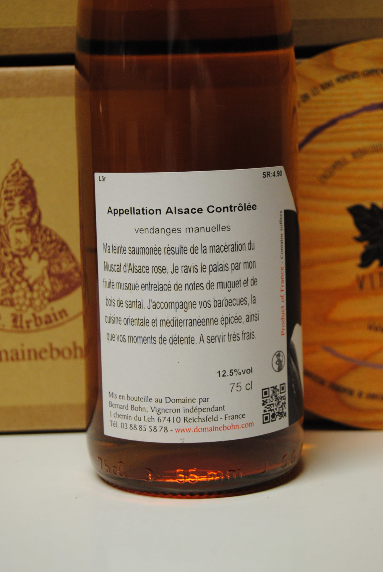 (1008-002) Muscat d'Alsace 2019 - Rosé Sec Tranquille - Domaine Bohn (Bernard et Arthur Bohn)
