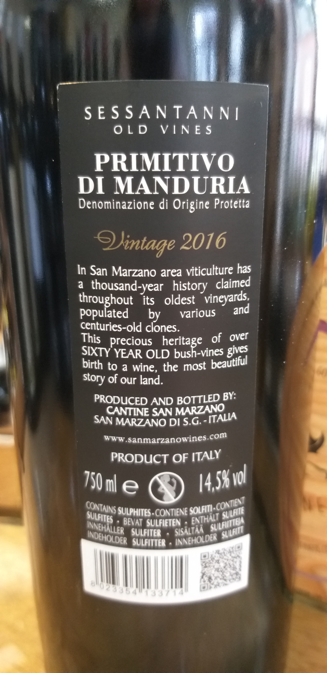 (1053-002) Sessantanni 2019 - Rouge Sec Tranquille - Cantine San Marzano