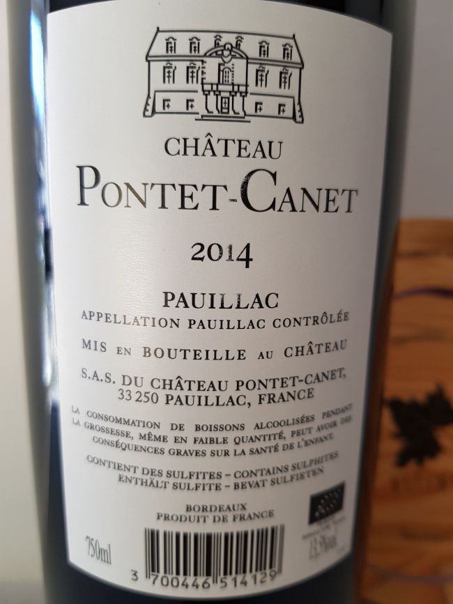 (1064-002) Château Pontet-Canet 2014 - Rouge Sec Tranquille - Château Pontet-Canet (Alfred Tesseron)