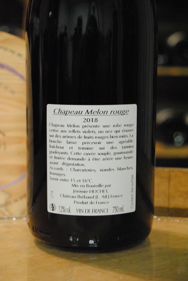 (1020-002) Chapeau Melon Rouge 2023 - Rouge Sec Tranquille - Vignobles Jérémie Huchet (Jérémie Huchet)