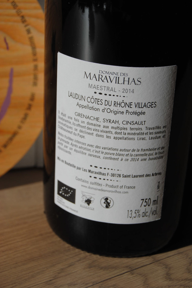 (1003-003) Maestral 2018 - Rouge Sec Tranquille - Domaine des Maravilhas (Jean-Frédéric Bistagne)