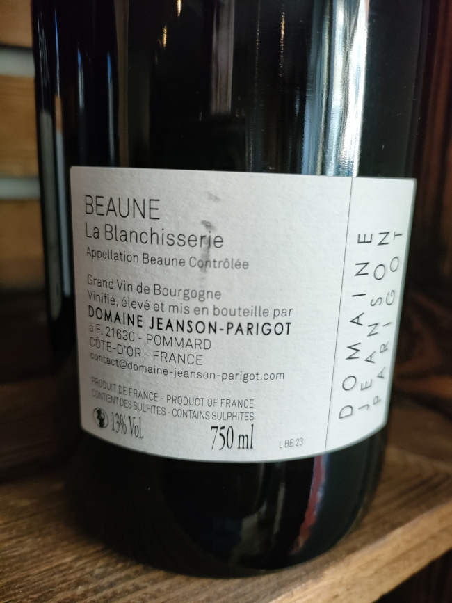 (1129-003) Beaune La Blanchisserie 2023 - Rouge Sec Tranquille - Domaine Jeanson-Parigot (Florent Jeanson et Anaïs Parigot)