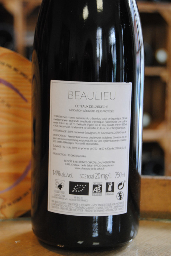(1024-003) Beaulieu 2020 - Rouge Sec Tranquille - Château de la Selve (Benoit et Florence Chazallon)