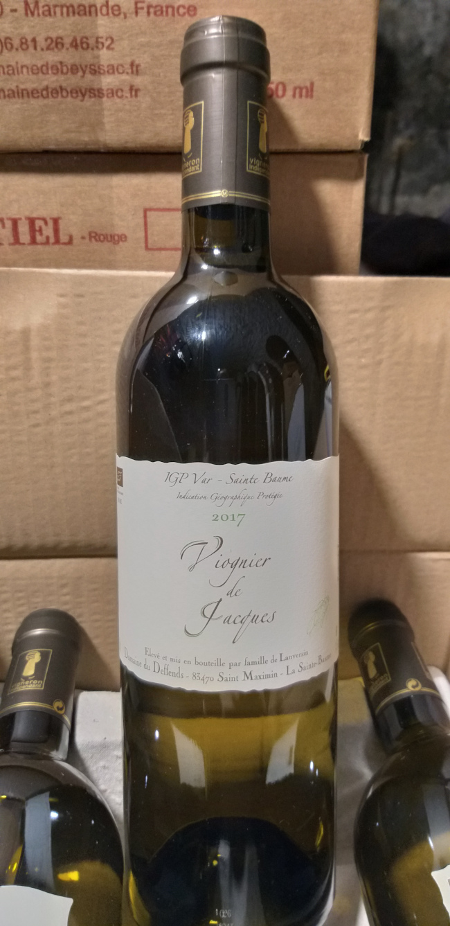 (1015-004) Viognier de Jacques 2019 - Blanc Sec Tranquille - Domaine du Deffends (Famille de Lanversin)