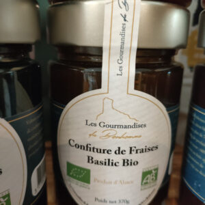 (9017-004) Confiture de fraise basilic bio 370g - Les Gourmandises du Bonhomme