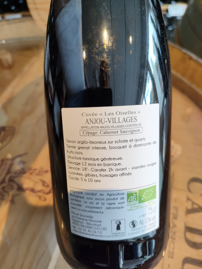 (1115-004) Les Oiselles 2019 - Rouge Sec Tranquille - Domaine Dhommé (Clarisse et Quentin Dhommé)