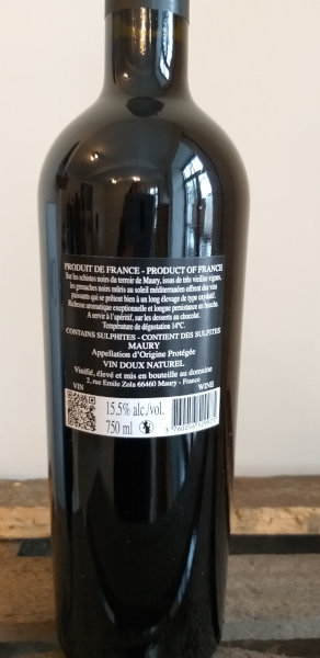 (1009-005) Maury AOC Grande Réserve 6 ans - Domaine Pouderoux (Robert et Catherine Pouderoux)