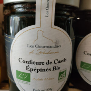(9017-006) Confiture de cassis épépinés bio 370g - Les Gourmandises du Bonhomme