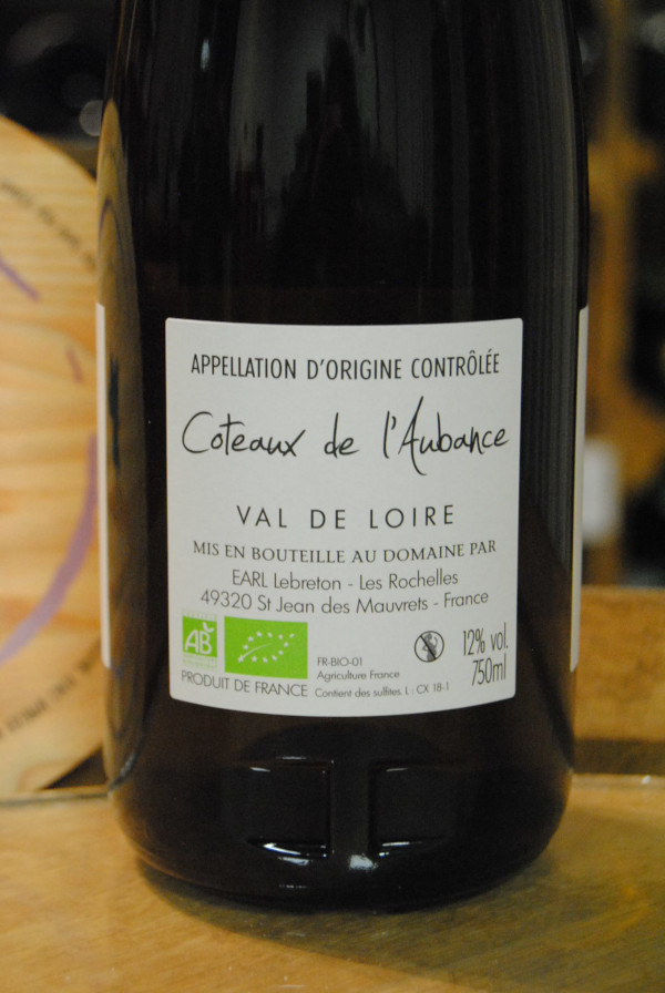 (1029-006) Coteaux de l'Aubance 2019 - Blanc Moelleux Tranquille - Domaine des Rochelles (J-Y et J-H Lebreton)