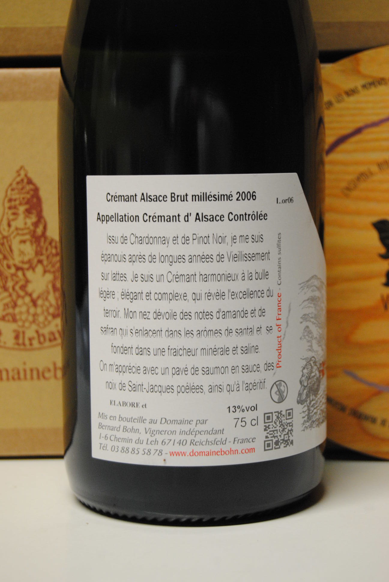 (1008-008) Crémant d'Alsace Millésimé 2008 - Blanc Sec Pétillant - Domaine Bohn (Bernard et Arthur Bohn)