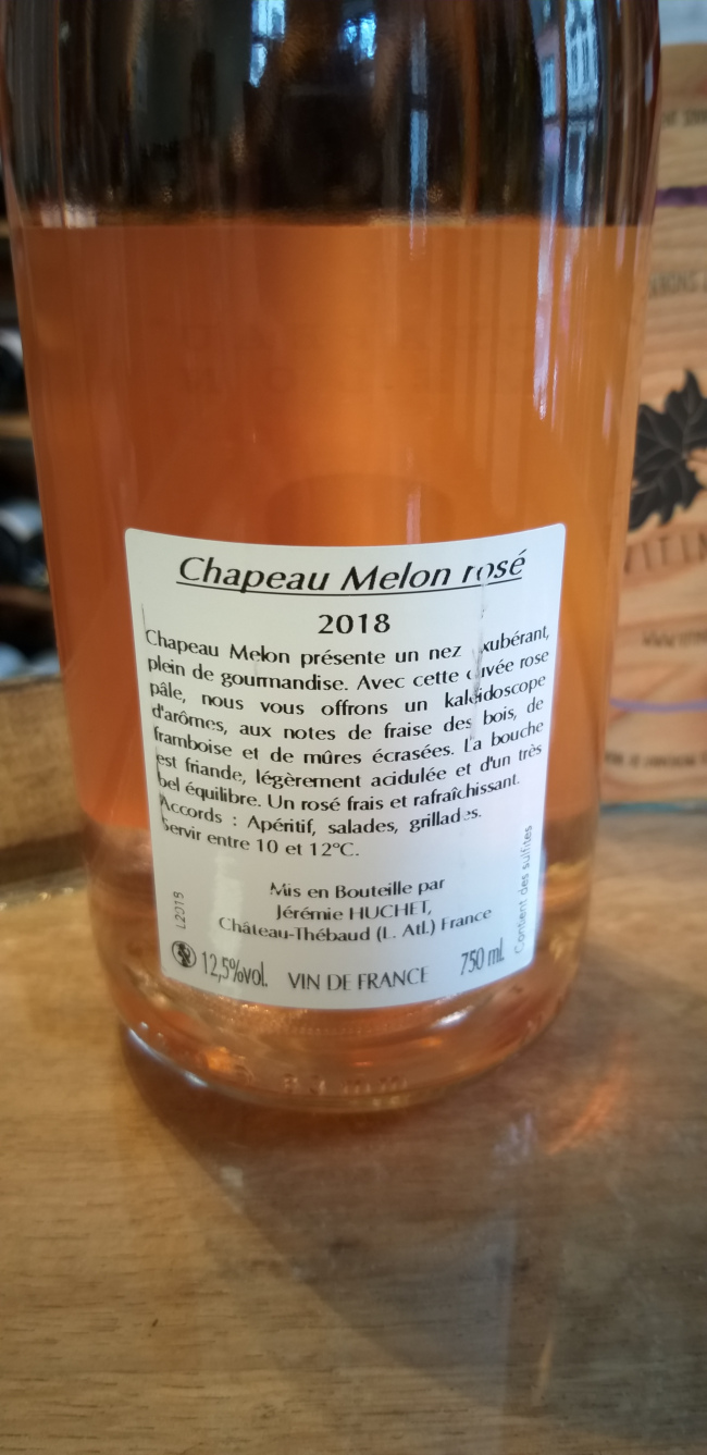 (1020-008) Chapeau Melon Rosé 2023 - Rosé Sec Tranquille - Vignobles Jérémie Huchet (Jérémie Huchet)